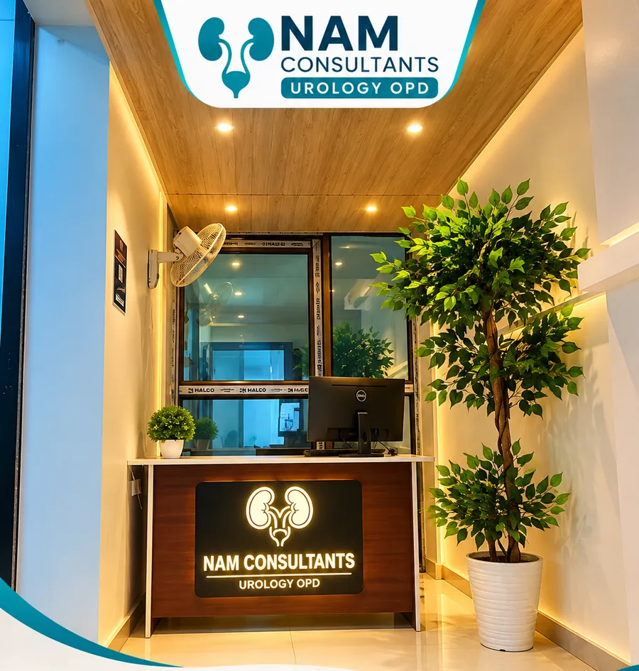 Reception area at NAM Consultants Urology OPD, Imphal