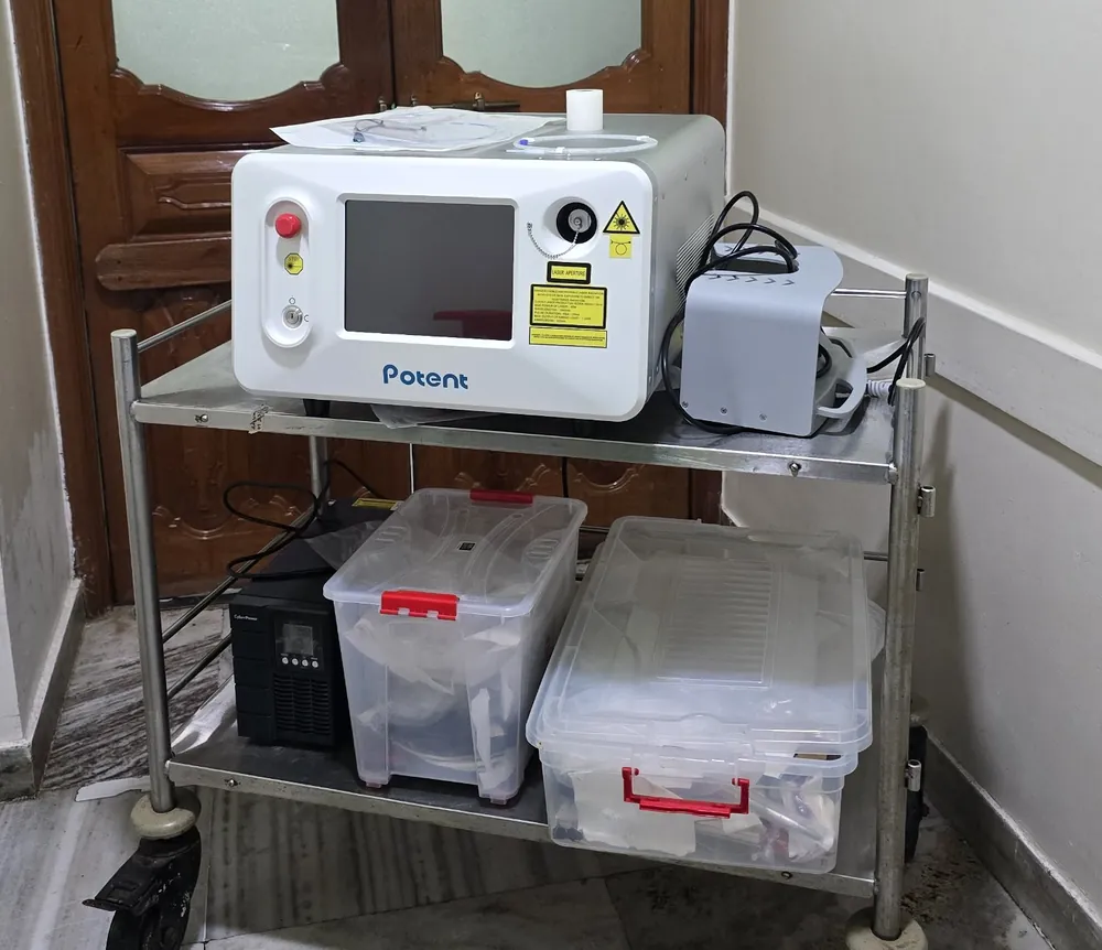 Thulium Fibre Laser machine at the operation theatre, Imphal